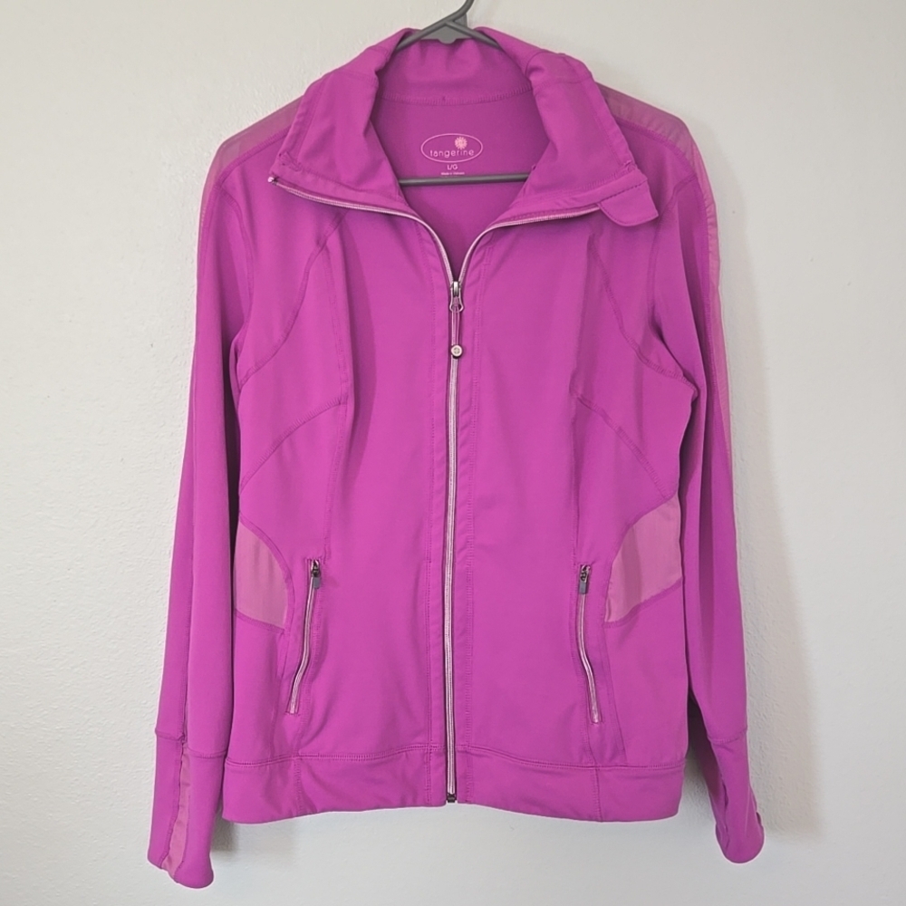 Tangerine purple long sleeve athletic jacket size large